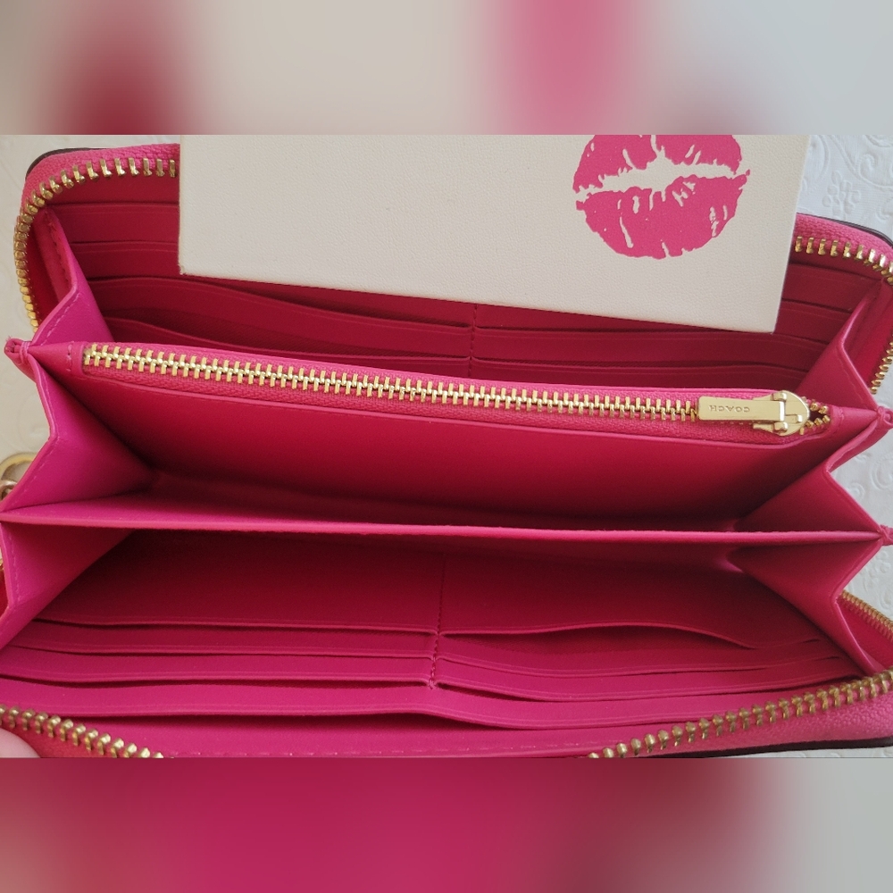 Coach Pink Accodian Wallet Wristlet - Picture 8 of 16